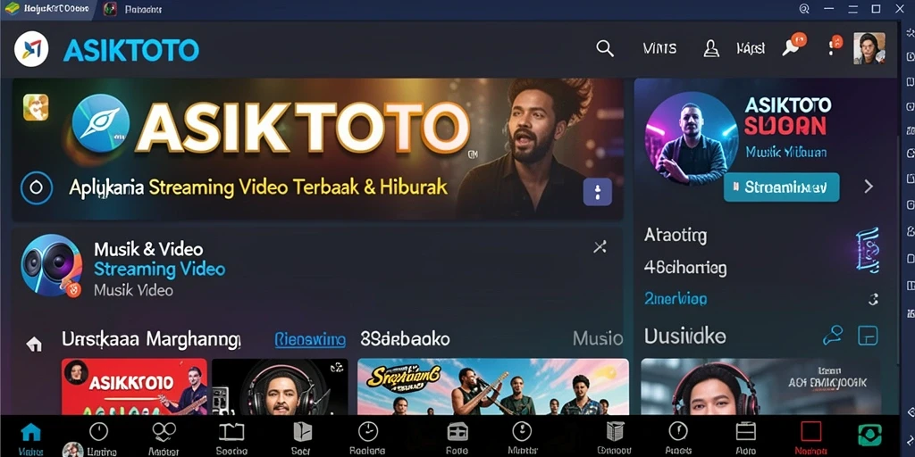 Tampilan antarmuka ASIKTOTO dengan akses cepat ke Streaming Video.