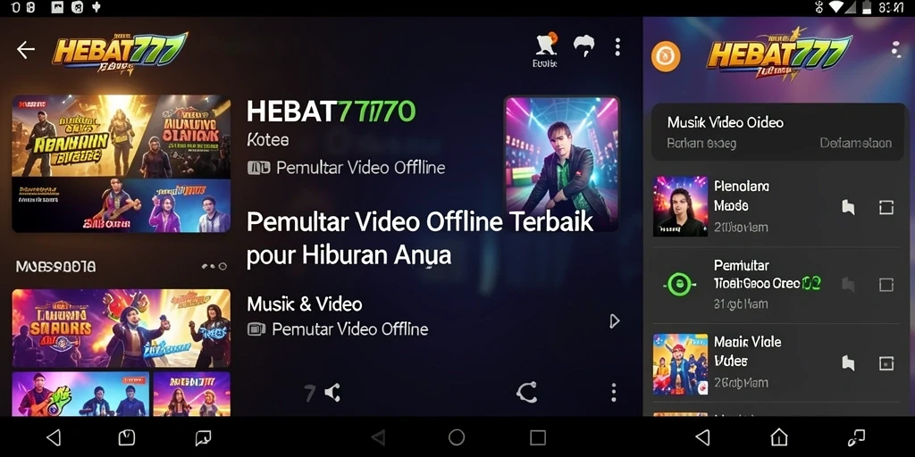 Antarmuka HEBAT777 dengan pemutar video offline yang intuitif.