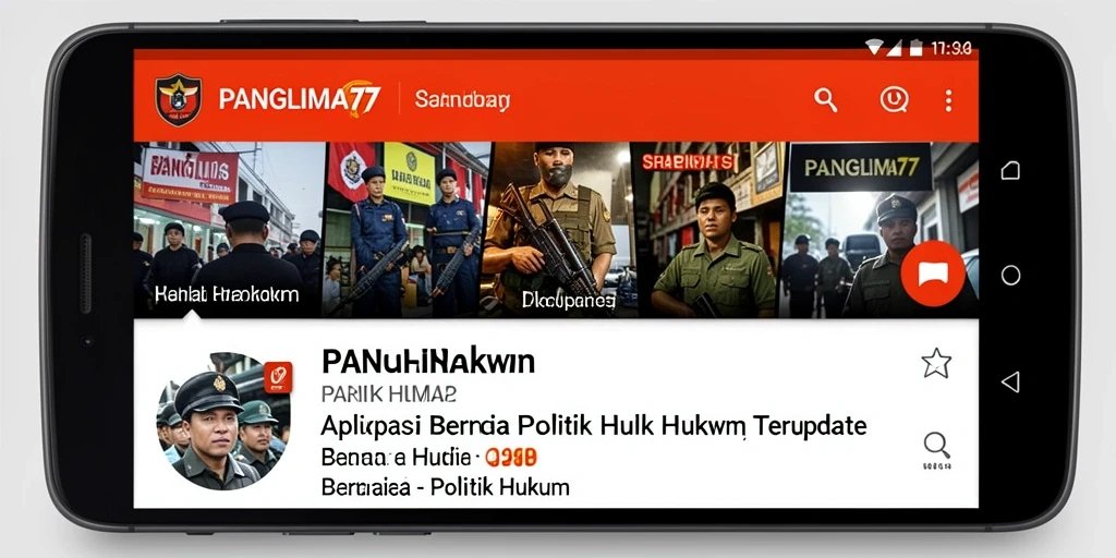 Antarmuka pengguna aplikasi PANGLIMA77 yang modern dan informatif.