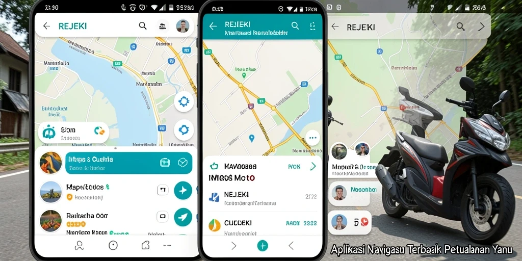 Tampilan antarmuka REJEKI yang memudahkan navigasi motor.