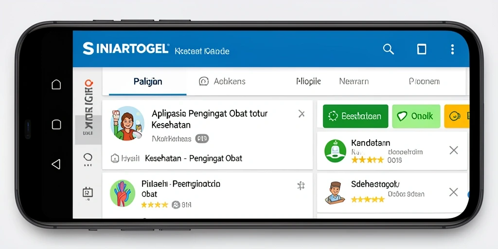 Tampilan antarmuka pengguna aplikasi Pengingat Obat SINARTOGEL.