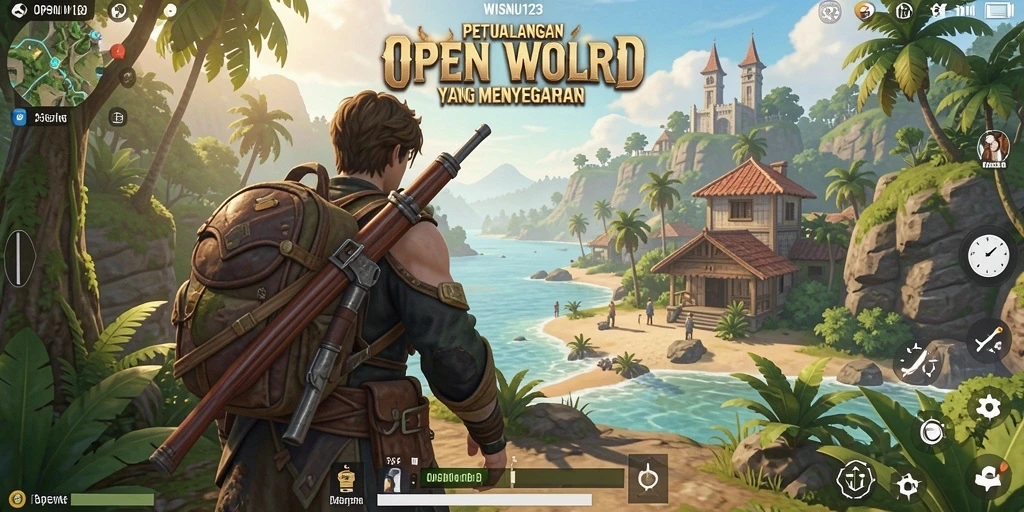 Antarmuka WISNU123 menampilkan dunia Open World yang memukau dan interaktif.